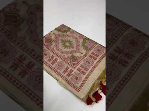 Traditional Pencil Art Soft Muga Cotton Saree
