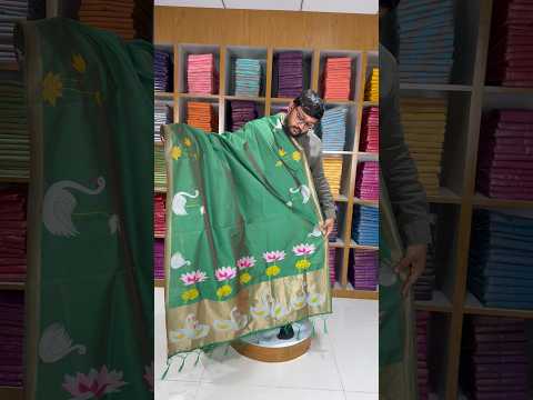 Most Trending Swan Lotus Khadi Raw SIlk Paithani Saree