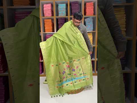 Soft Khadi Raw SIlk Lotus Pallu Paithani Saree