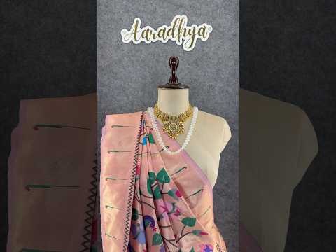 Blush Pink Multicolor Floral Motifs Paithani Silk Saree