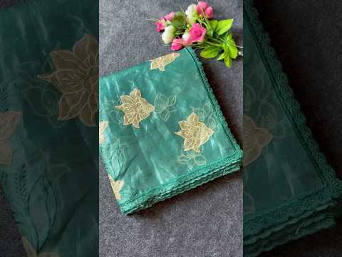 Pure Oris Silk Lotus Embroidery Designer Saree