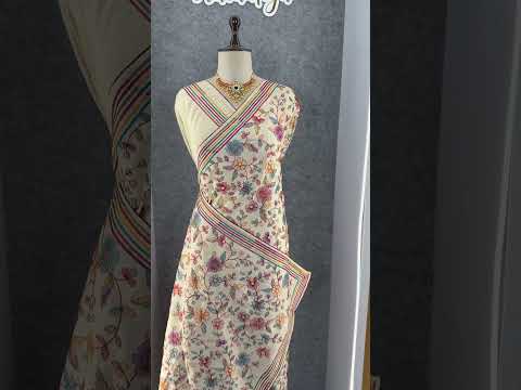 Original Tussar Cotton Embroidery Designer Saree