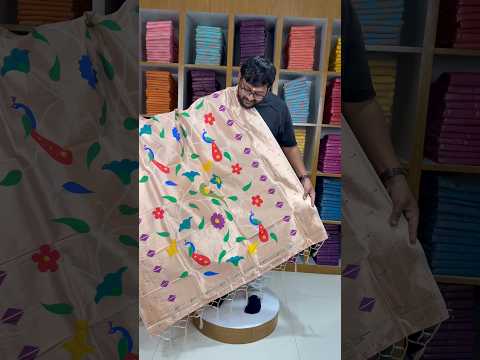 Paithani Jacquard Dupatta with Peacock (Mor) & Floral Weaving