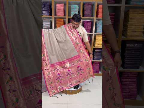 Banarsai Peacock & Parrot Weaving Paithani Saree
