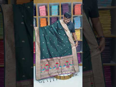 Dupatta - Pure Zari Traditional Peacock Motifs Paithani Dupatta