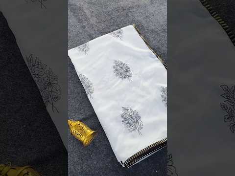 Pure Chinnon Black Thread Work Designer Saree