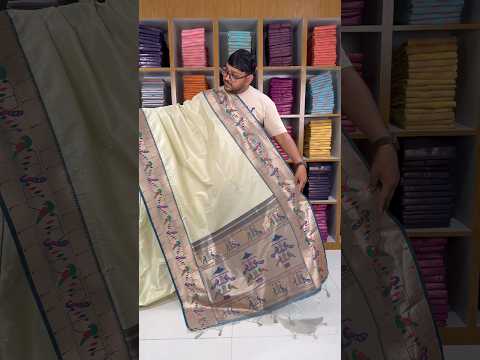 Banarsai Peacock & Parrot Weaving Paithani Saree