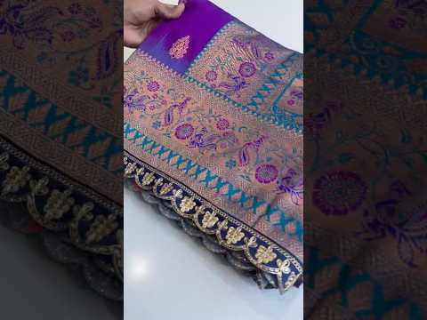 Paithani Silk Peacock Motif Banarasi Saree with Lace
