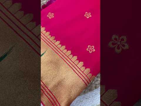 Paithani Silk Saree with Peacock Parrot Deer Meenakari Pallu