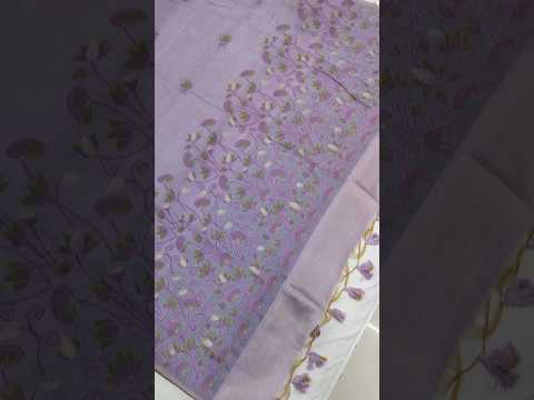 Pichwai Lotus Floral Weaving Muga Cotton Saree