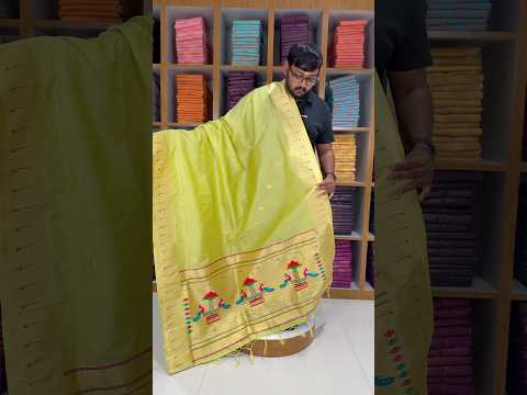 Dupatta - Pure Zari Traditional Peacock Motifs Paithani Dupatta