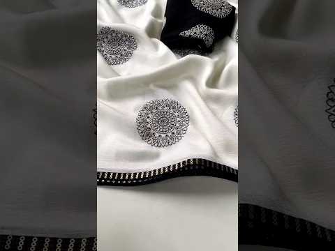 Pure Crush Fabric Embroidered Butta Saree