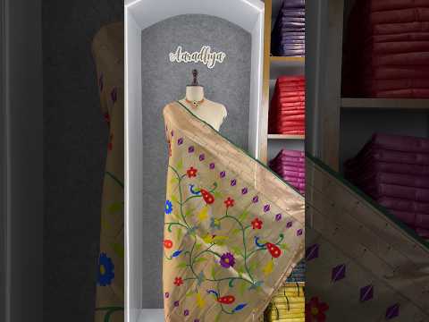 Paithani Jacquard Dupatta with Peacock (Mor) & Floral Weaving