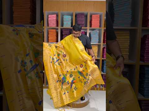 Kanchivaram Paithani Silk Big Parrot Zari Border Saree