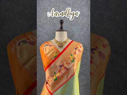 Banarsai Peacock & Parrot Weaving Paithani Saree
