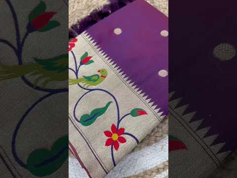 Lotus Paithani Silk Meenakari Swan Border Saree