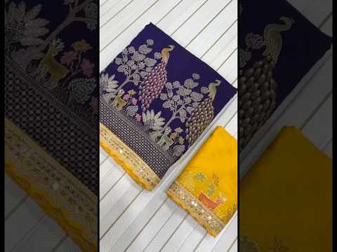 Dola SIlk Peacock Meenakari Weaving Banarasi Saree