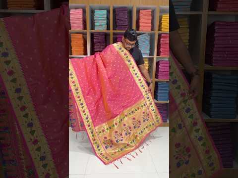 Pure Zari Lotus Flower Motif Paithani Dupatta