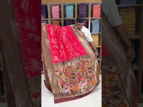 Maharashtrian 3D Pichwai Soft Silk Paithani Saree