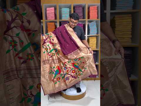 Kanchivaram Paithani Silk Big Parrot Zari Border Saree