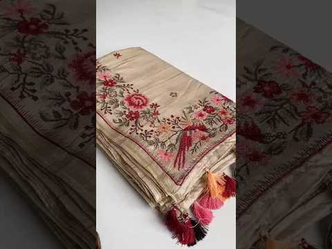 Handloom-Inspired Tussar Silk Embroidery Saree