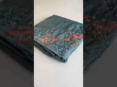 Premium Pure Crush Silk Embroidery & Cutwork Saree
