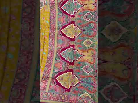 Soft Gaji Silk Kashmiri Kalamkari Pashmina Saree