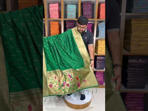 Pure Zari Triple Muniya Border Parrot Paithani Dupatta