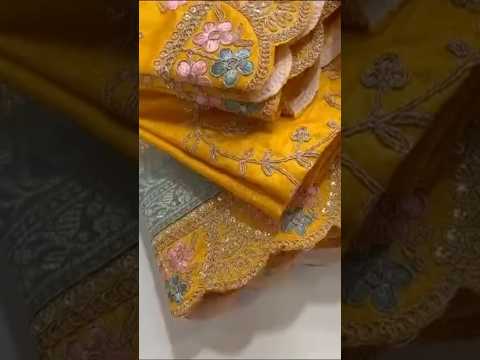 Dola Silk Embroidery Work Heavy Blouse Banarsi Saree (Unstitched Blouse)