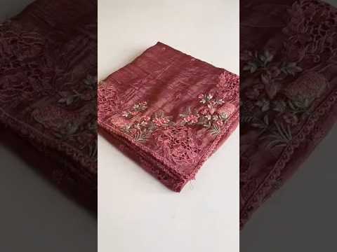 Premium Pure Crush Silk Embroidery & Cutwork Saree