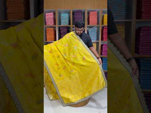 Heavy Dola Silk Weaving & Embroidery Border Saree (Unstiched Blouse)