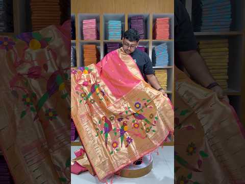 Kanchivaram Paithani Silk Big Parrot Zari Border Saree