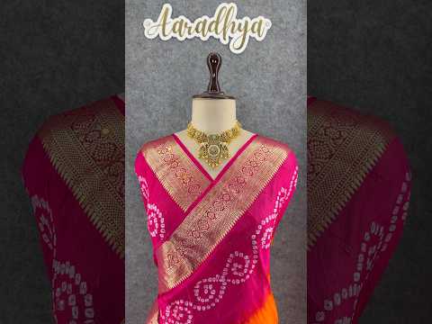 Pure Viscose Dola Silk Tye & Dye Bandhani Saree