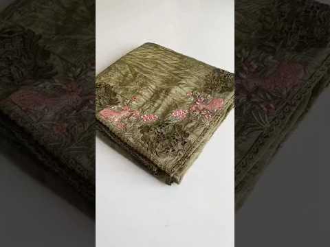 Premium Pure Crush Silk Embroidery & Cutwork Saree