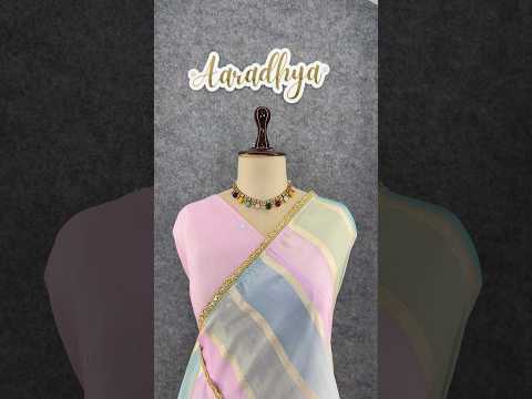 Tissue Silk Rainbow Banarasi Saree (Mirror Work Blouse)
