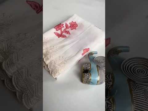 Premium Crunchy Silk Applique Work Saree