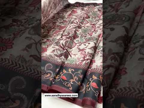 Italian Digital Printed Cotton Kalamkari Saree