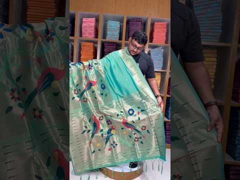 Kanchivaram Paithani Silk Big Parrot Zari Border Saree