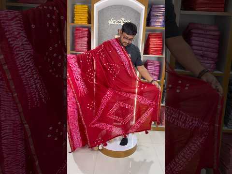 Pure Cotton Hand Dyed Bandhej Sibori Saree
