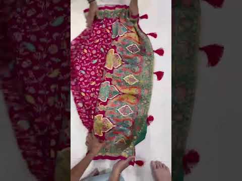 Soft Gaji Silk Kashmiri Kalamkari Pashmina Saree