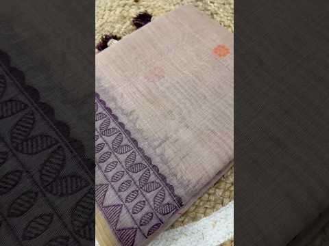 Soft Pure Muga Cotton Meenakari Weaving Saree