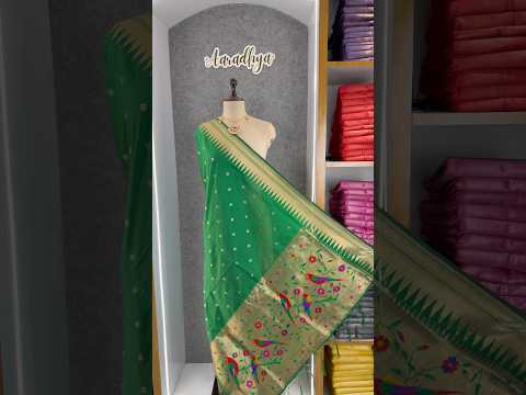 Pure Zari Temple Parrot Paithani Dupatta
