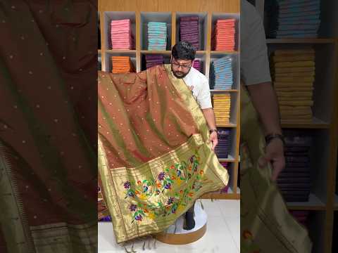 Peacock Pallu & Gold Zari Border Paithani Silk Saree