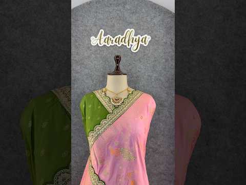 Heavy Dola Silk Weaving & Embroidery Border Saree (Unstiched Blouse)