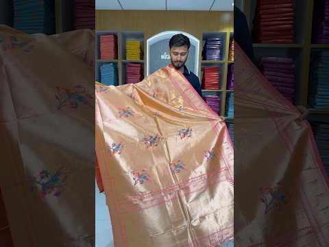 Pure Fully Zari Woven Parrot Motif Paithani Dupatta