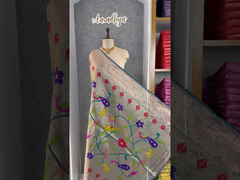 Paithani Jacquard Dupatta with Peacock (Mor) & Floral Weaving