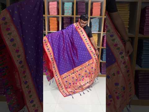 Pure Zari Lotus Flower Motif Paithani Dupatta