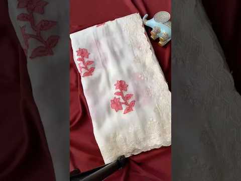 Premium Crunchy Silk Applique Work Saree