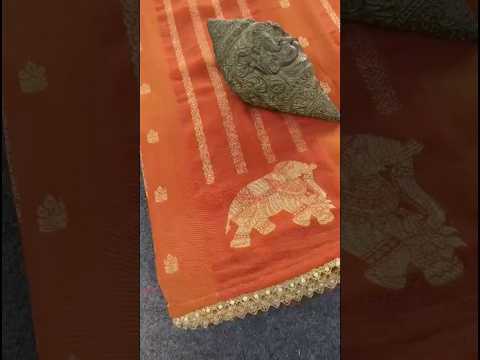 Pure Viscose Georgette Elephant Panel Saree