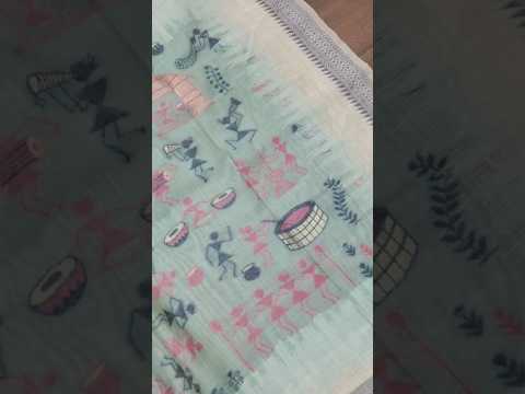 Premium Soft Muga Cotton Saree – Warli Pallu Style